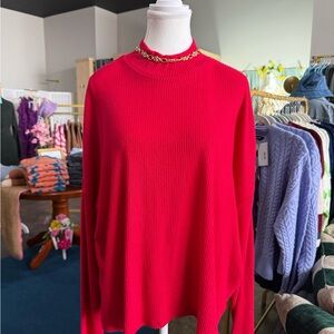 Vibrant Red Long Sleeve Top